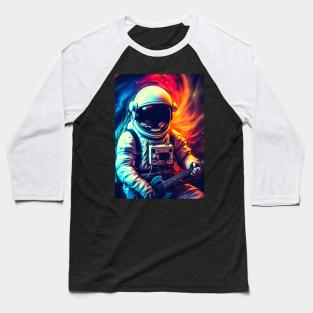 Neon Astronaut Space Galaxy Baseball T-Shirt